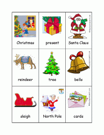 christmas words game with special cards