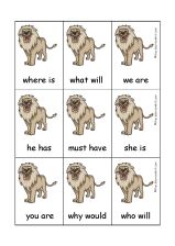 lion contractions card game