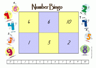 number bingo - single digits
